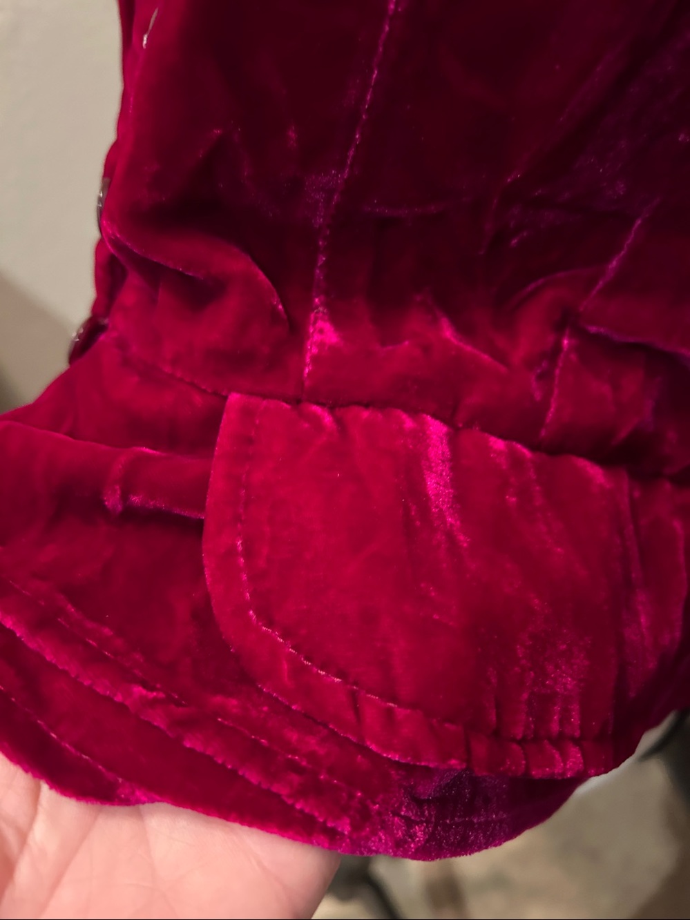 Vintage Raspberry Silk Velvet Top - Picture 6 of 11